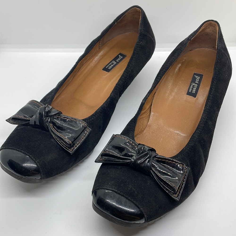 Paul Green Black Suede Wedges 9.5